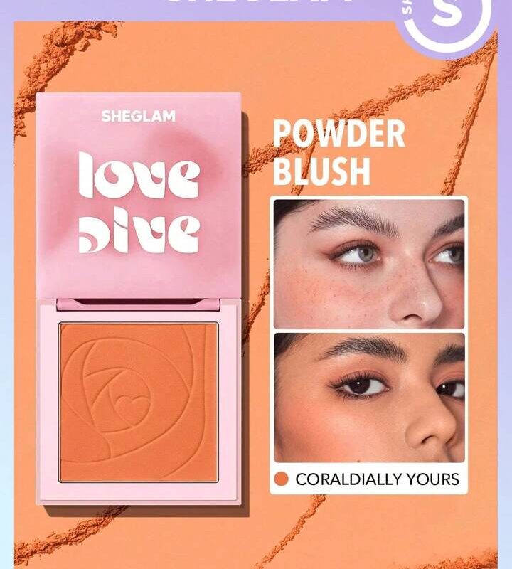 SHEGLAM Love Dive Tender Heart Powder Blush CORALDIALLY YOURS