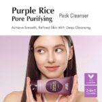 EQQUALBERRY Purple Rice Pore Purifying Pack Cleanser - Dual-Use Clay Mask & Foam Cleanser | Deep Cleansing for Pore Care & Skin Prep | AHA+BHA+PHA | Korean Skincare for Glass Skin, 4.58 OZ. (130g) - Image 4