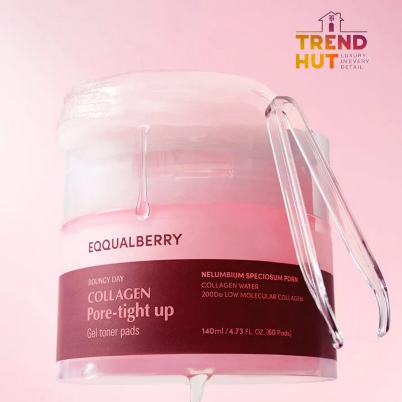 EQQUALBERRY Collagen Pore-Tight Up Gel Toner Pads – Korean Pore-Tightening Jelly 60Pad
