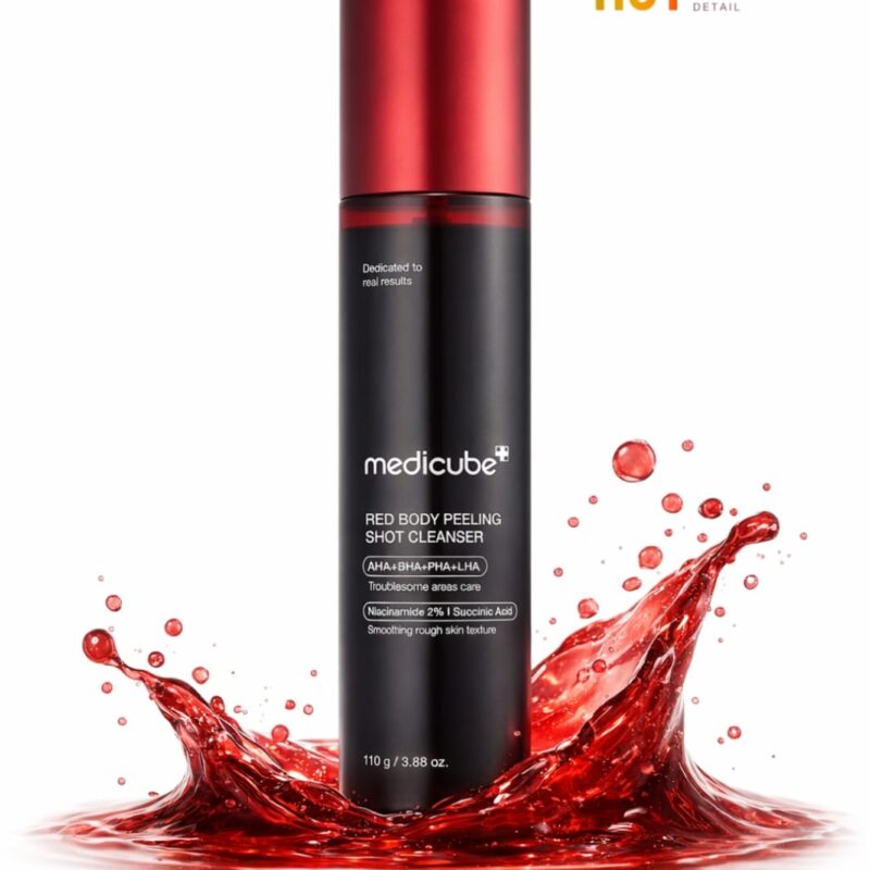 medicube - Red Body Peeling Shot, Strawberry Skin Body Spray Cleanser, AHA + BHA + Succinic Acid 110g